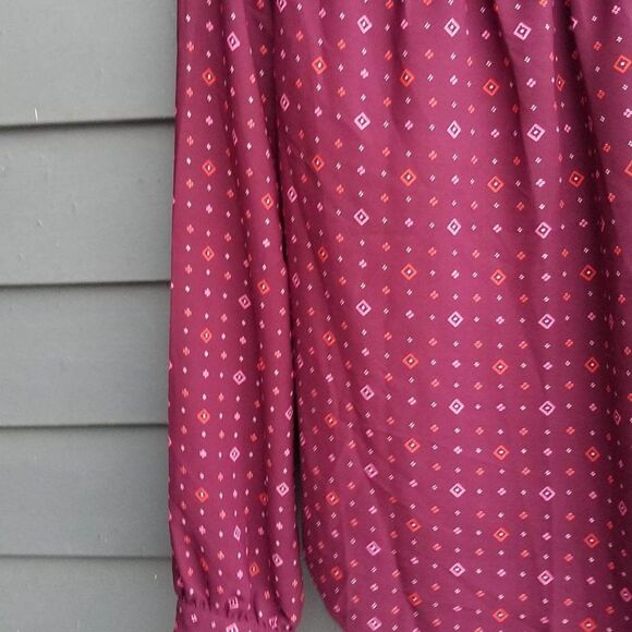 Gap Burgundy Peasant top Size Medium - Picture 11 of 12